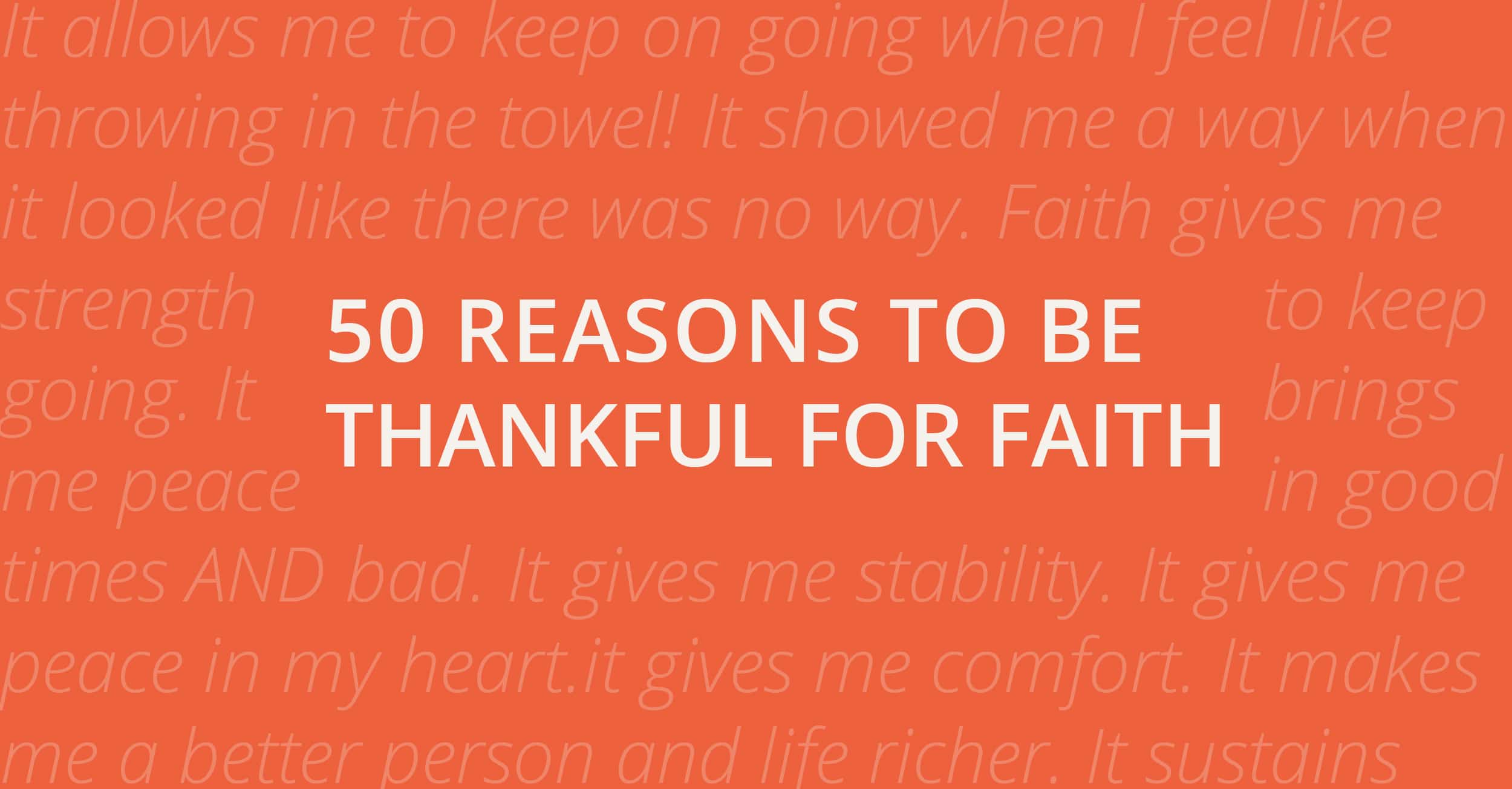 50 Reasons to be Thankful for Faith