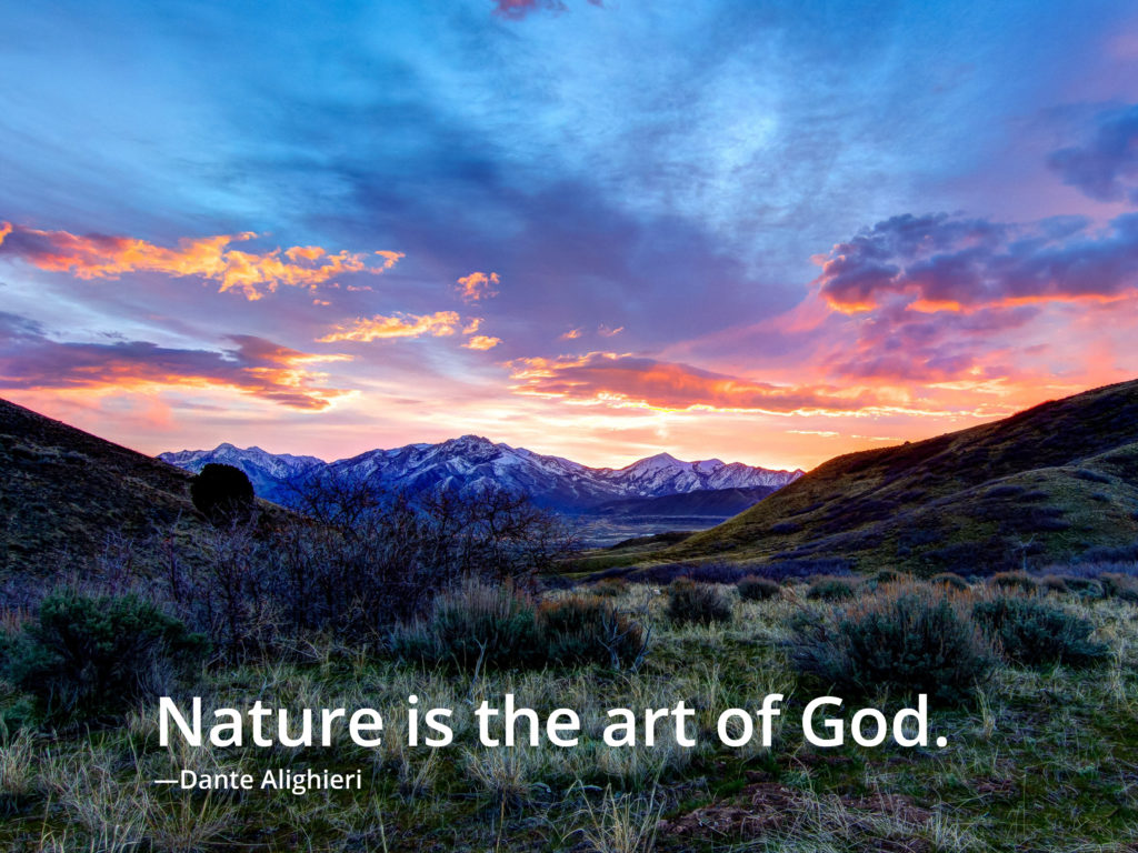"Nature is the art of God." -Dante